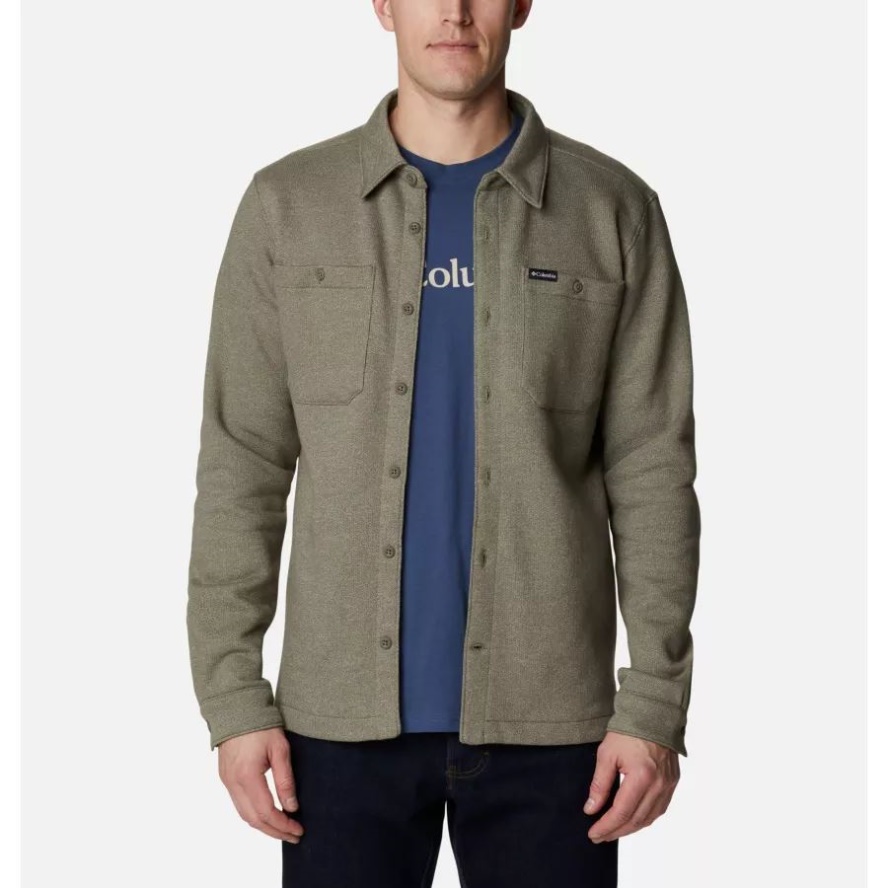 Stone Green Heather/Stone Green Columbia Sale Men's Great Hart Mountain Shirt Jacket