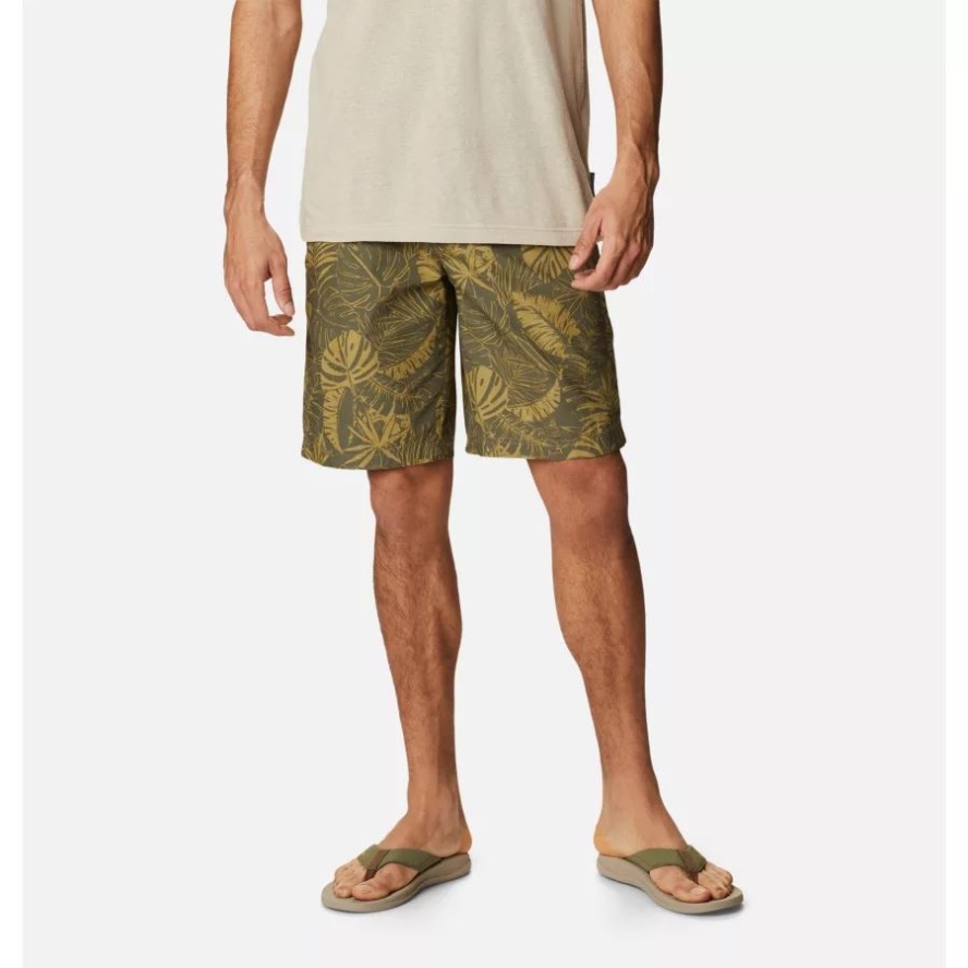 Stone Green King Palms Print Columbia Sale Men's Washed Out Printed Shorts