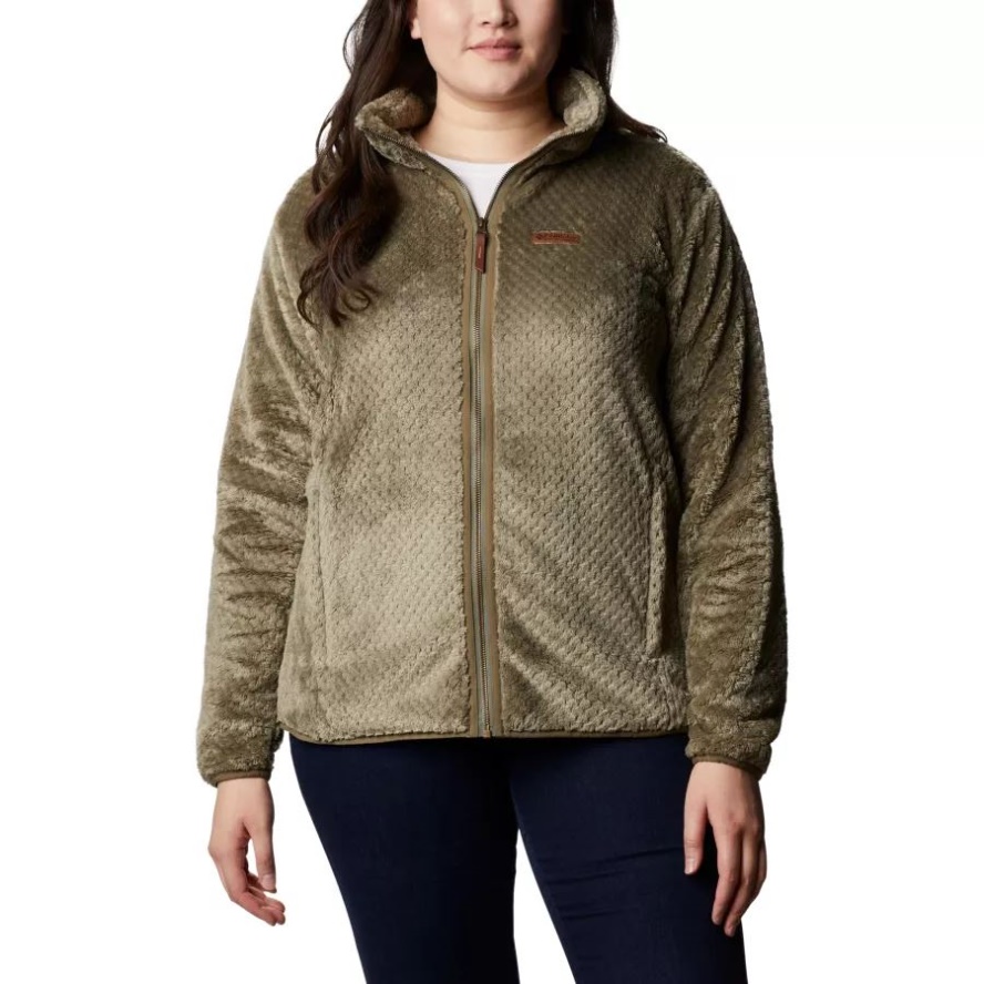 Stone Green Women's Fire Side II Plush Full Zip Fleece Plus Size Columbia Sale