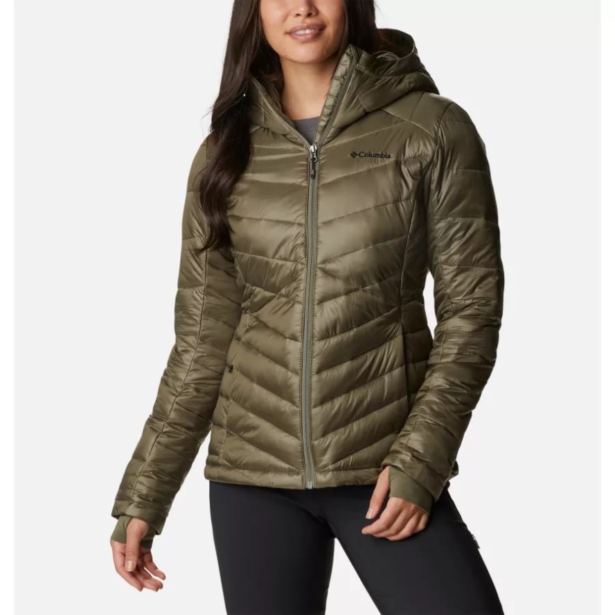 Stone Green Women's Joy Peak Hooded Insulated Jacket Columbia Sale