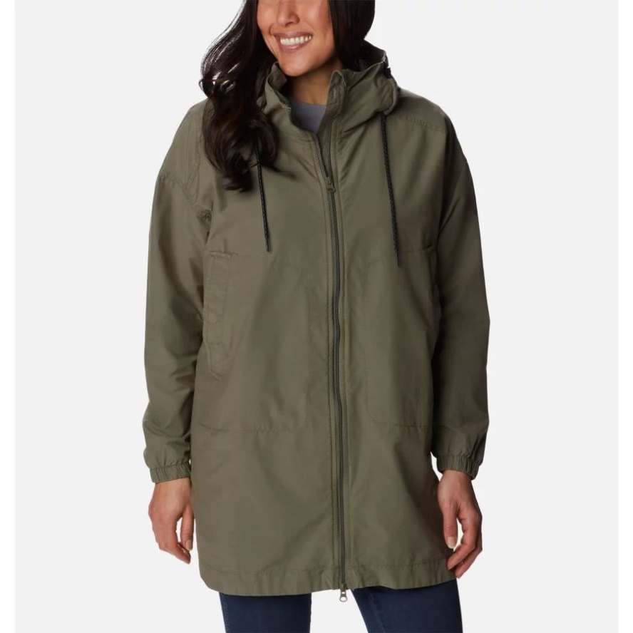 Stone Green Women's Little Fields Long Jacket Columbia Sale