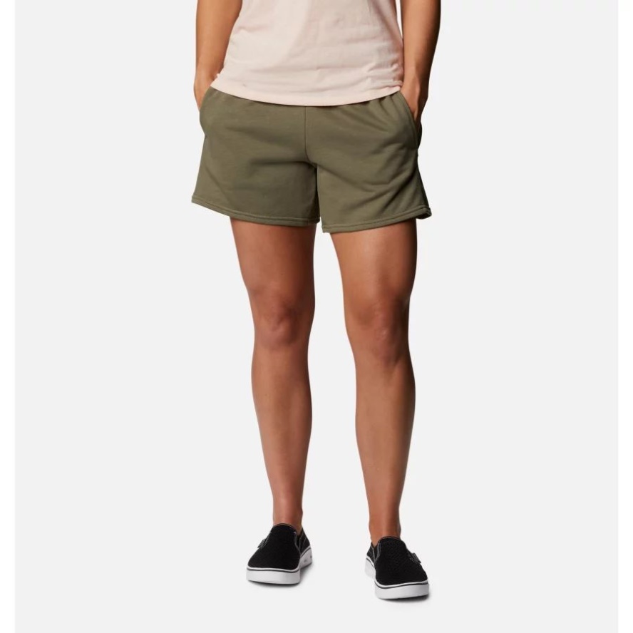 Stone Green Women's Logo II French Terry Shorts Columbia Sale