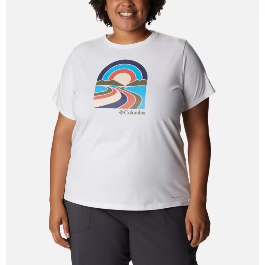 Sun Trek Graphic Tee II Plus Size White/Sunrek Trails Columbia Sale