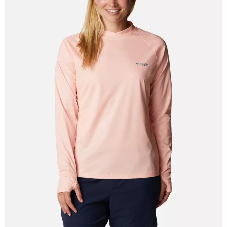 Tiki Pink Columbia Sale Women's Tidal Deflector Ice Long Sleeve Shirt
