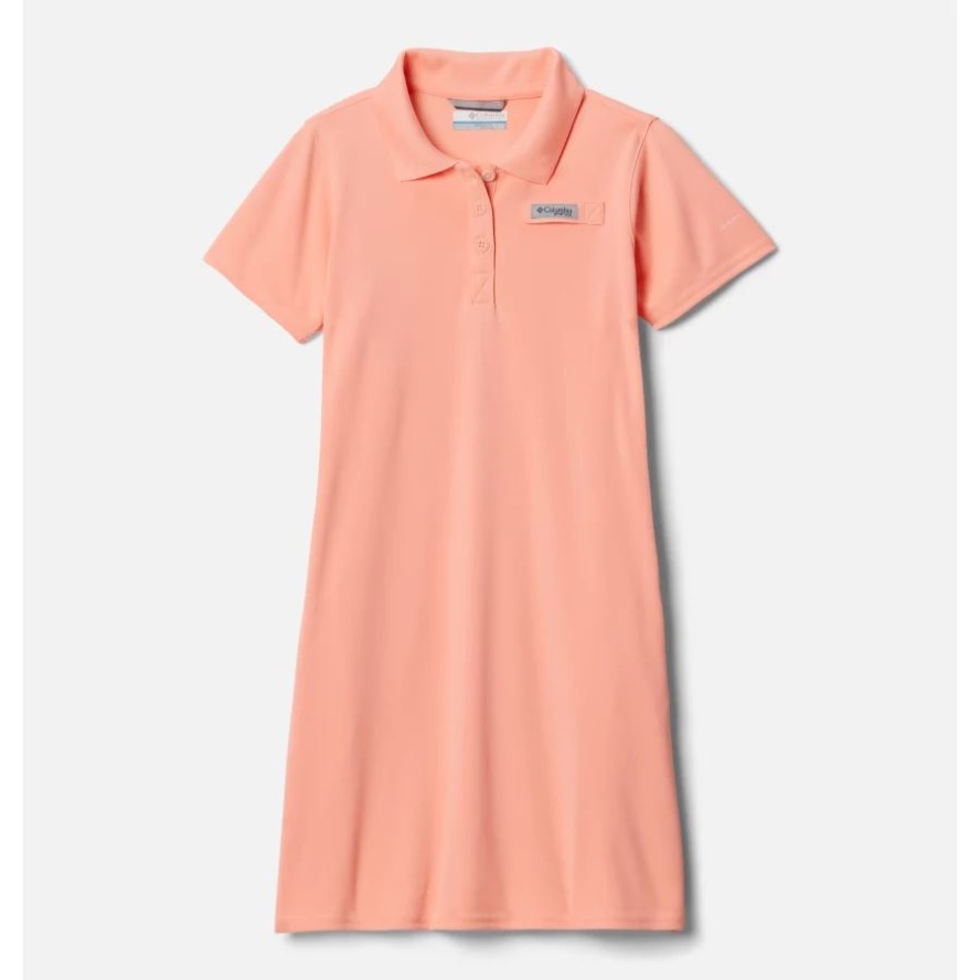 Tiki Pink Girls' PFG Tidal Tee Polo Dress Columbia Sale