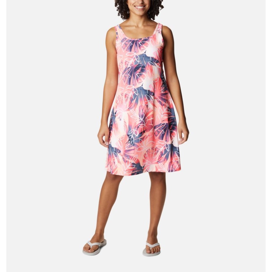 Tiki Pink/Shady Coves Print Women's PFG Freezer III Dress Columbia Sale