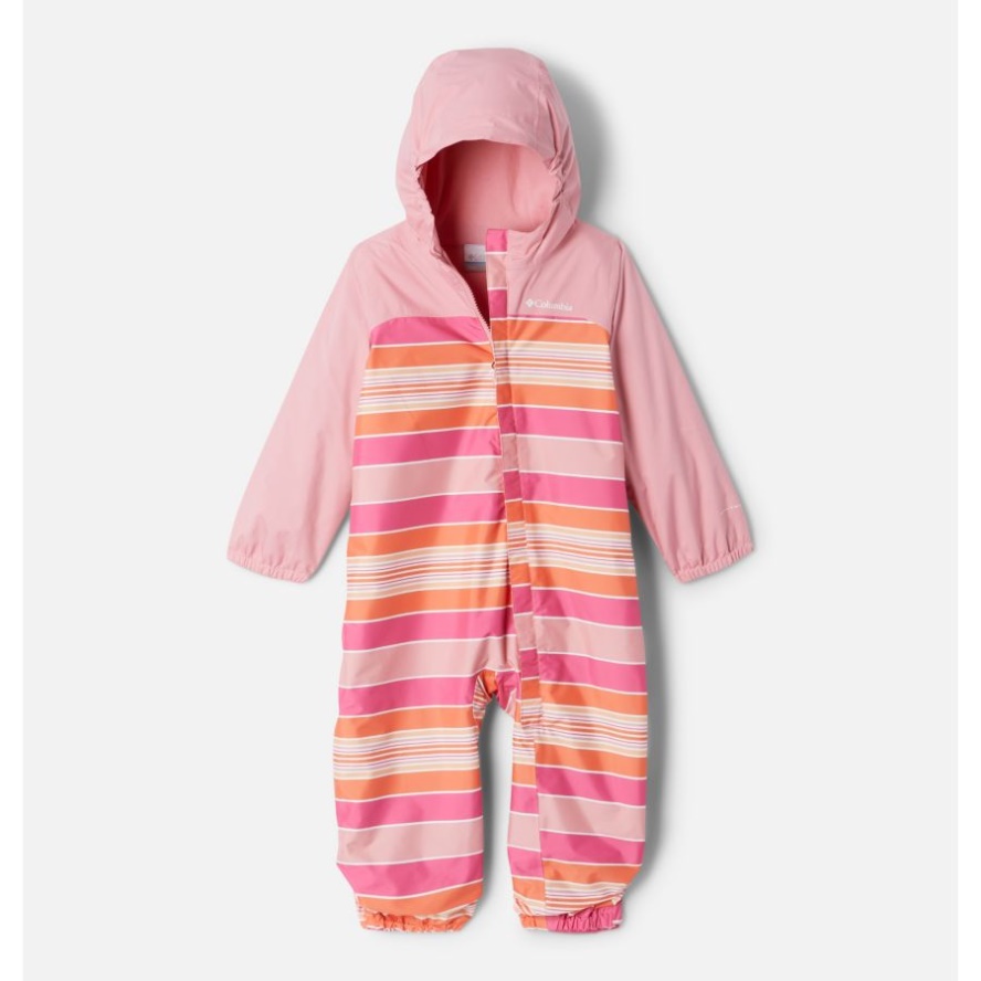 Toddler Critter Jitters II Rain Suit Columbia Sale Wild Geranium Danby Stripe/Pink Orchid