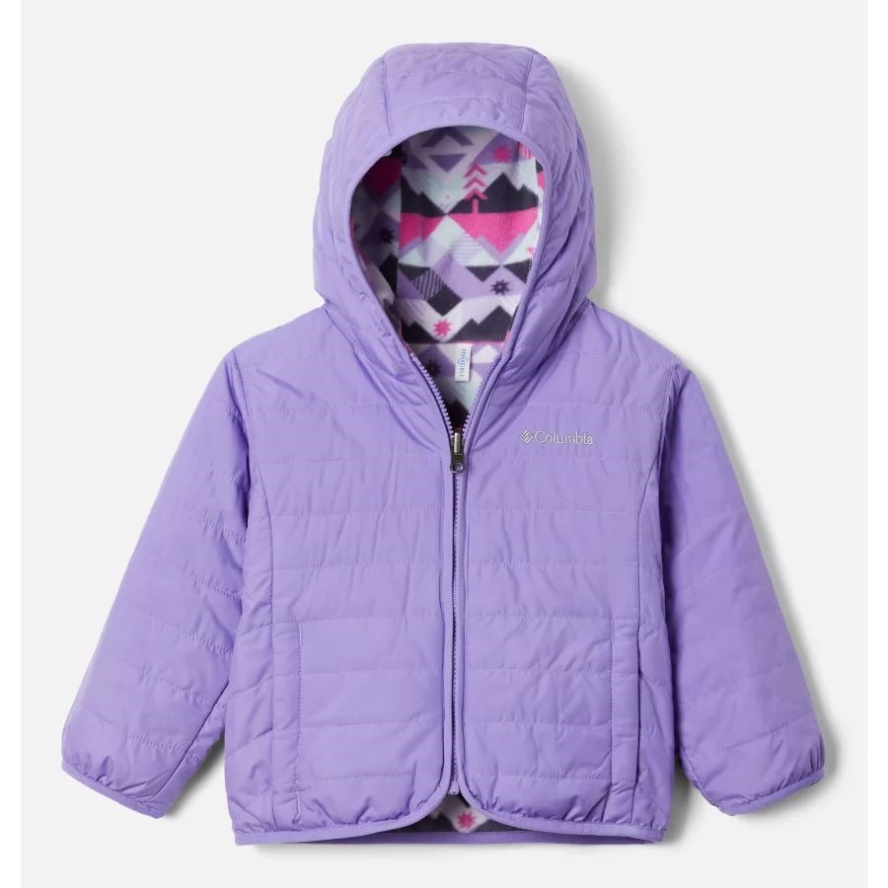 Toddler Double Trouble Reversible Jacket Columbia Sale Paisley Purple/White Checkpoint