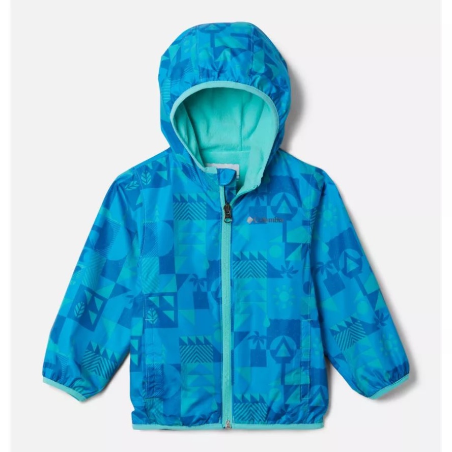 Toddler Mini Pixel Grabber II Wind Jacket Bright Aqua Quest Columbia Sale