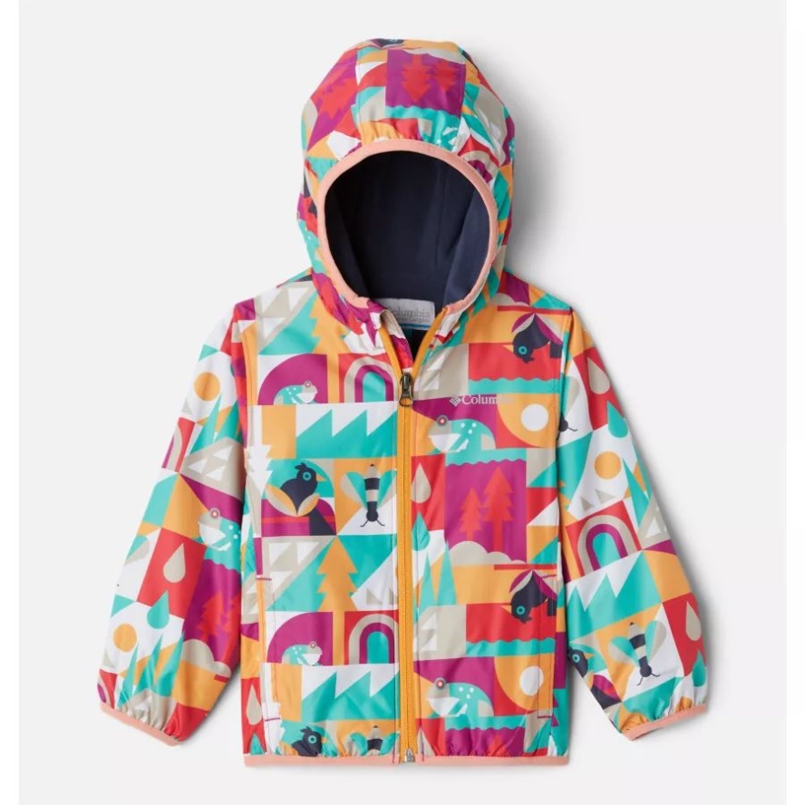 Toddler Mini Pixel Grabber II Wind Jacket Columbia Sale Wild Fuchsia Summer Escape