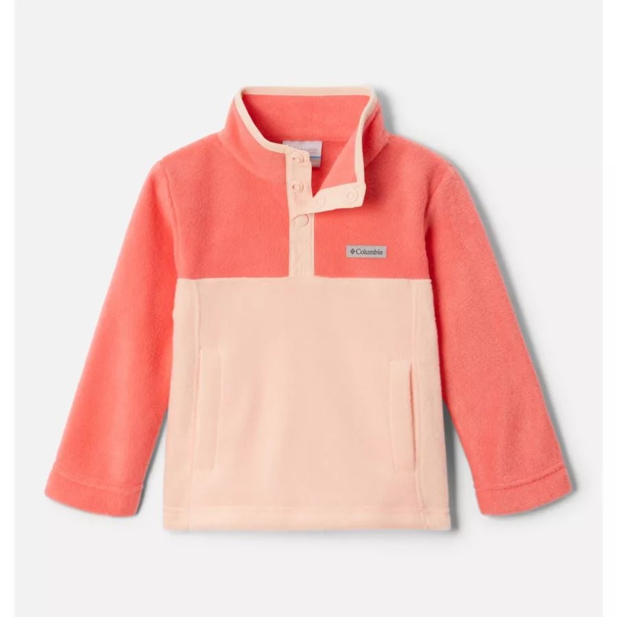 Toddler Steens Mtn Quarter Snap Fleece Pullover Peach Blossom/Blush Pink Columbia Sale
