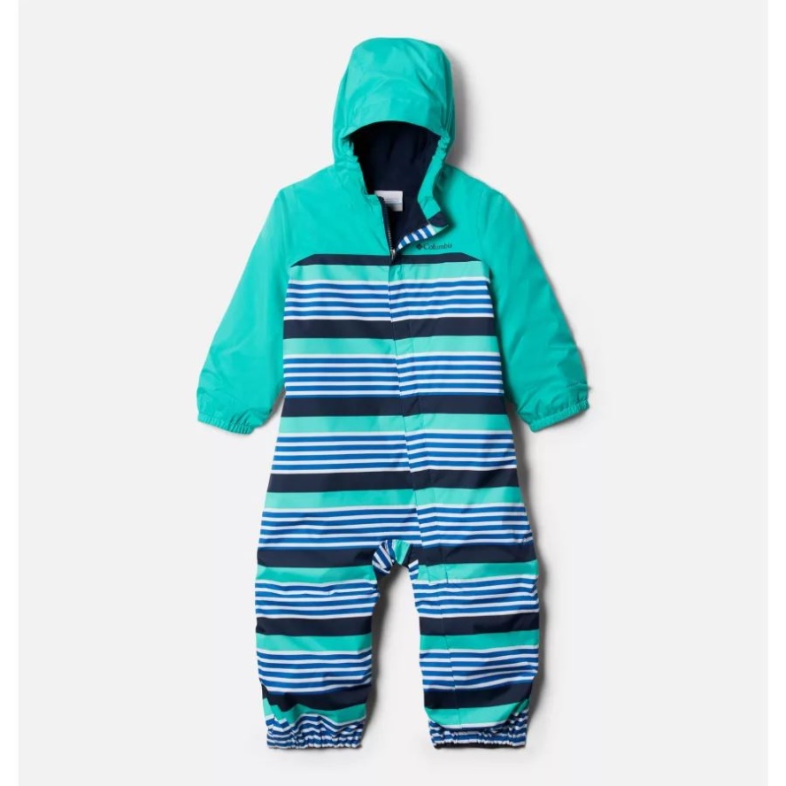 Toddlers' Critter Jitters II Waterproof Suit Columbia Sale Bright Indigo Milo Stripe/Elctrc Turq