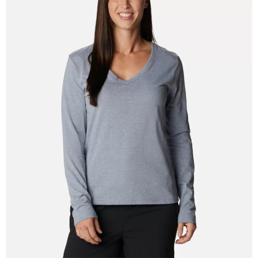 Tradewinds Grey Heather Columbia Sale Women's Sapphire Point Long Sleeve Shirt