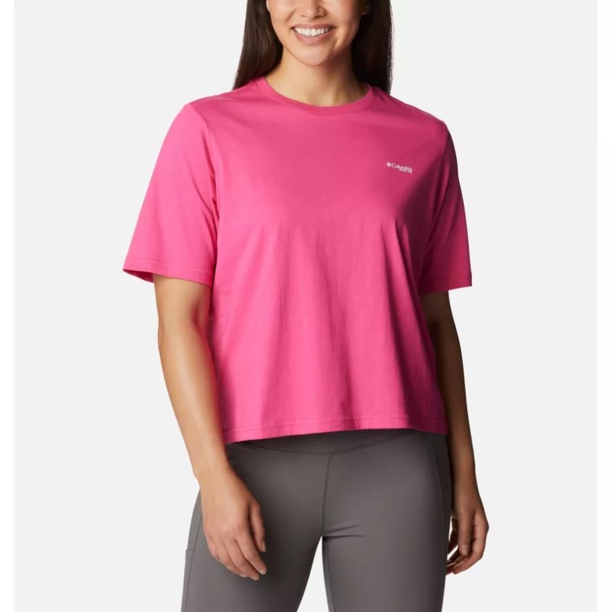 Ultra Pink/Fish Star Marlin Graphic Women's PFG Bramley Bay Relaxed Tee Columbia Sale