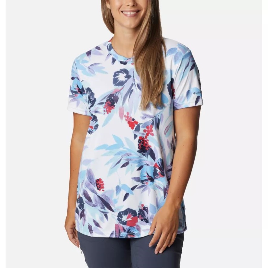 Vista Blue/Wisterian Women's Fork Stream T-Shirt Columbia Sale