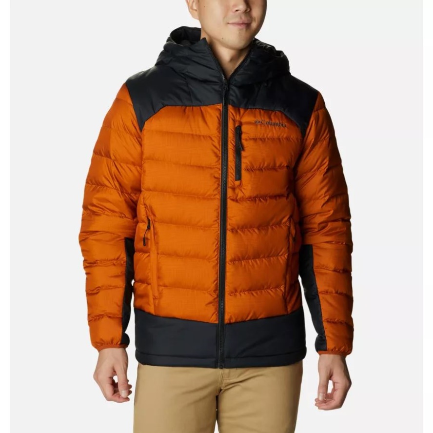 Warm Copper/Black Columbia Sale Men's Autumn Park Down Hooded Jacket