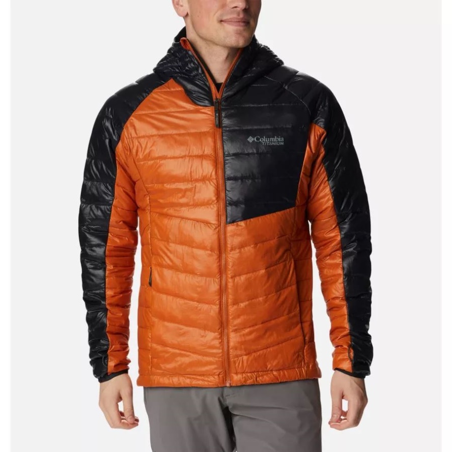 Warm Copper/Black Columbia Sale Men's Platinum Peak Hooded Insulated Jacket
