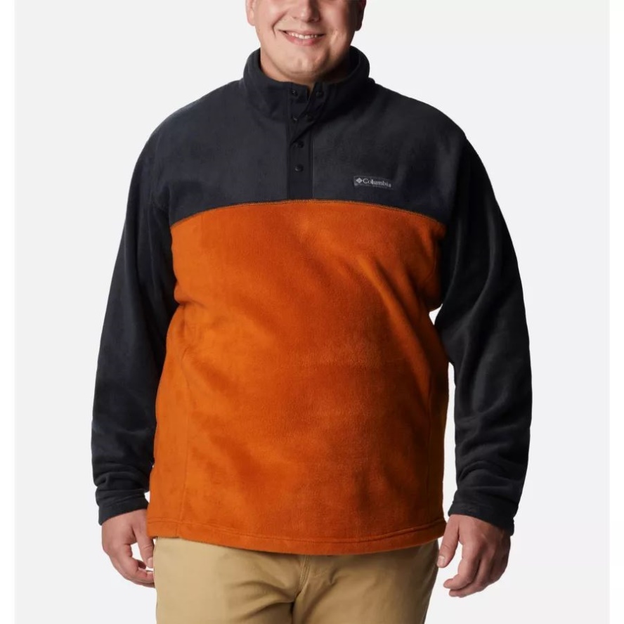 Warm Copper/Black Columbia Sale Men's Steens Mountain Half Snap Fleece Pullover Big