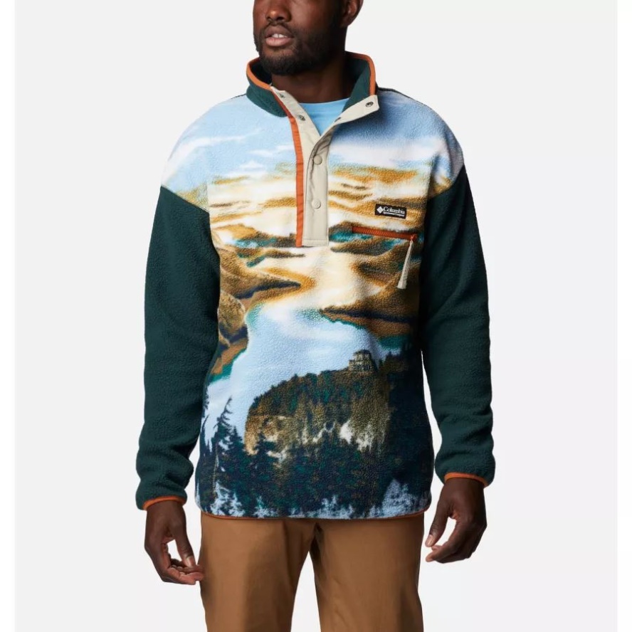 Warm Copper CRG Print Men's Helvetia Streetwear Fleece Columbia Sale