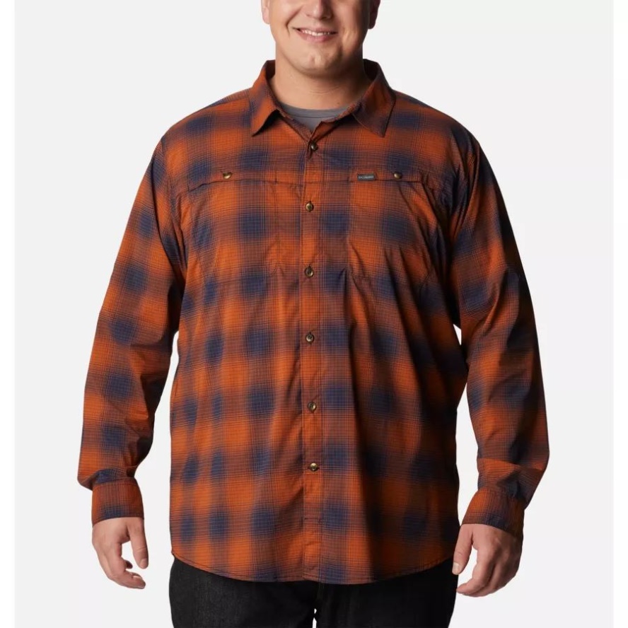 Warm Copper Soft Ombre Columbia Sale Men's Newton Ridge II Plaid Long Sleeve Big