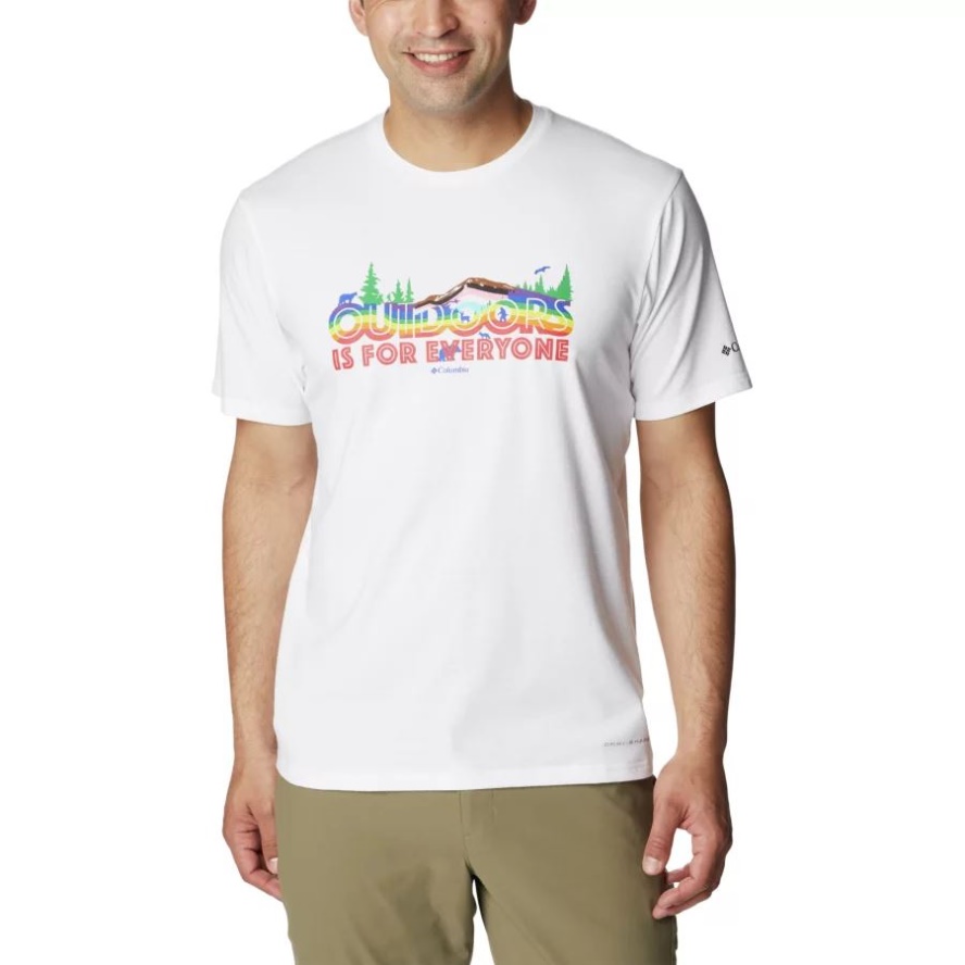 White/All For Outdoor Pride Graphic Columbia Sale Men's Sun Trek Technical T-Shirt