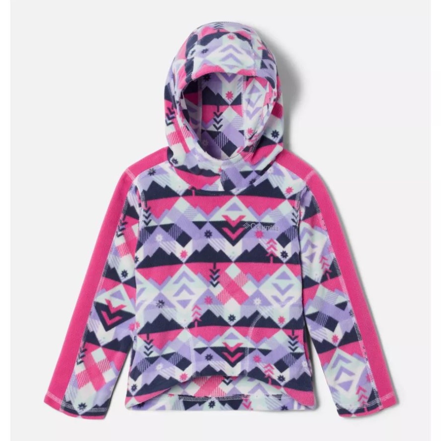 White Checkpoint/Pink Ice Girls' Toddler Glacial Hoodie Columbia Sale