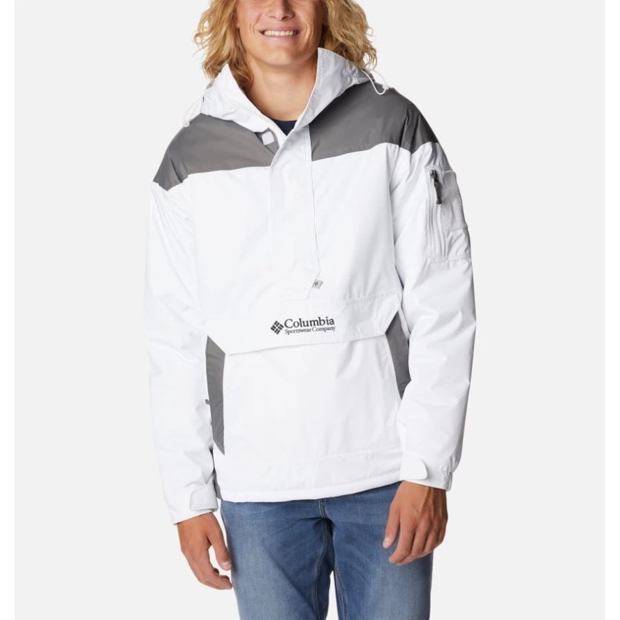 White/City Grey Columbia Sale Men's Challenger Pullover Anorak