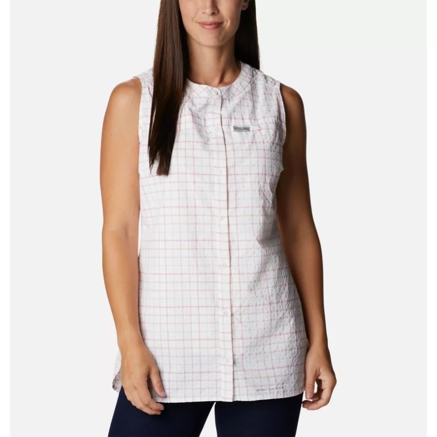 White Elevation Grid Women's Silver Ridge Novelty Tunic Columbia Sale
