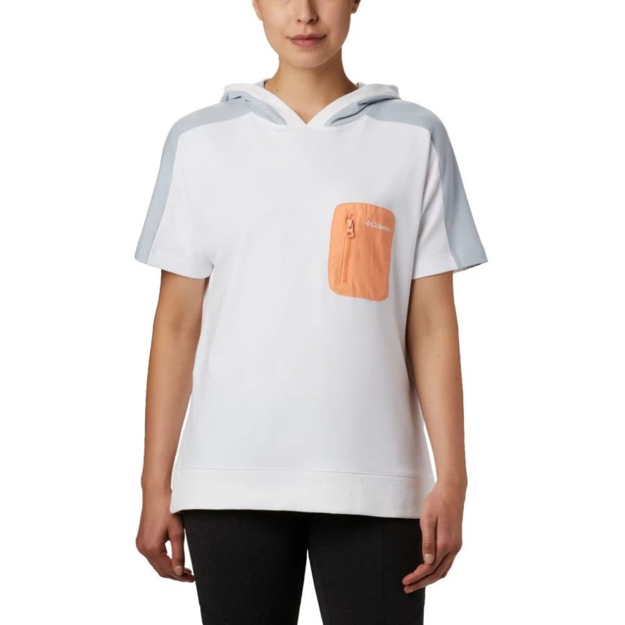 White/Grey Heather/Bright Nectar Women's Columbia Sale Park Short Sleeve Hoodie Columbia Sale