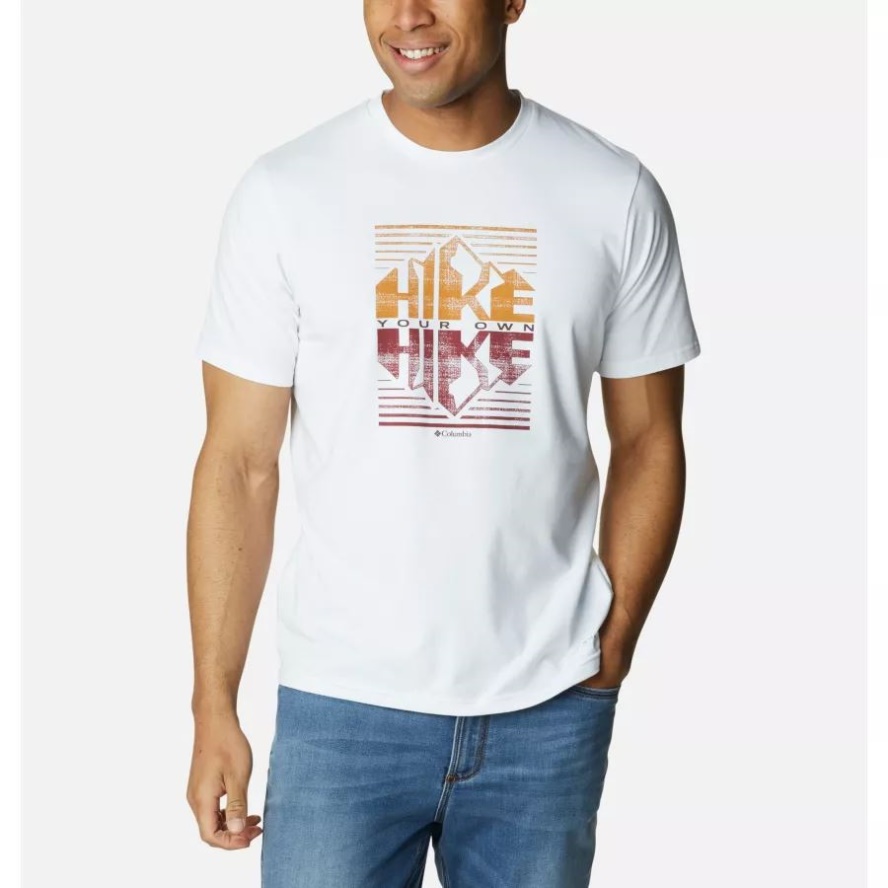White/Hike Graphic Columbia Sale Men's Sun Trek Technical T-Shirt