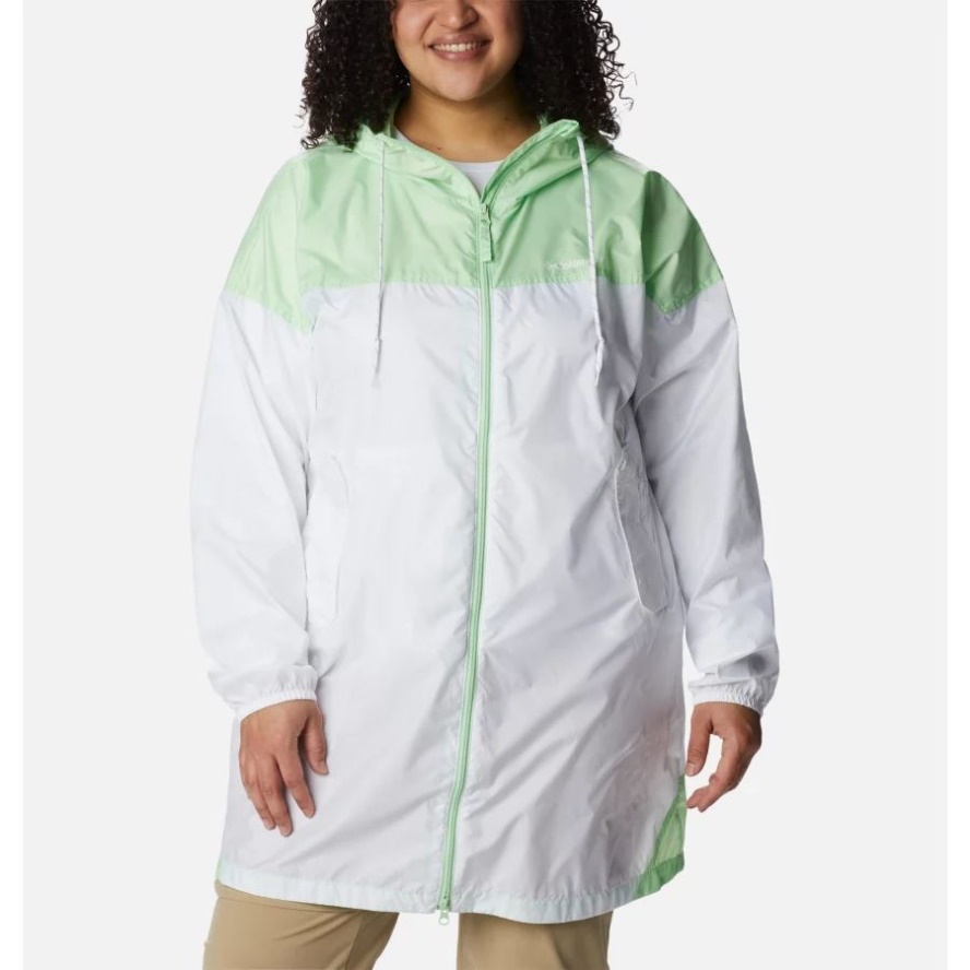 White/Key West Women's Flash Challenger Long Windbreaker Plus Size Columbia Sale