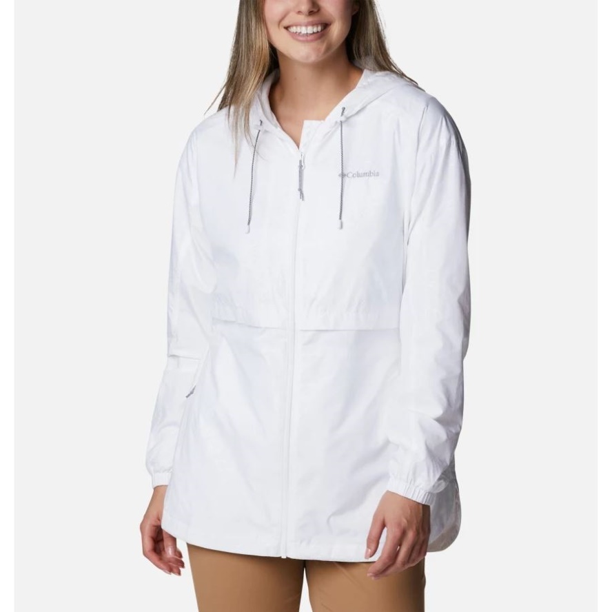 White Leafy Line Emboss Women's Auroras Wake III Hooded Jacket Columbia Sale