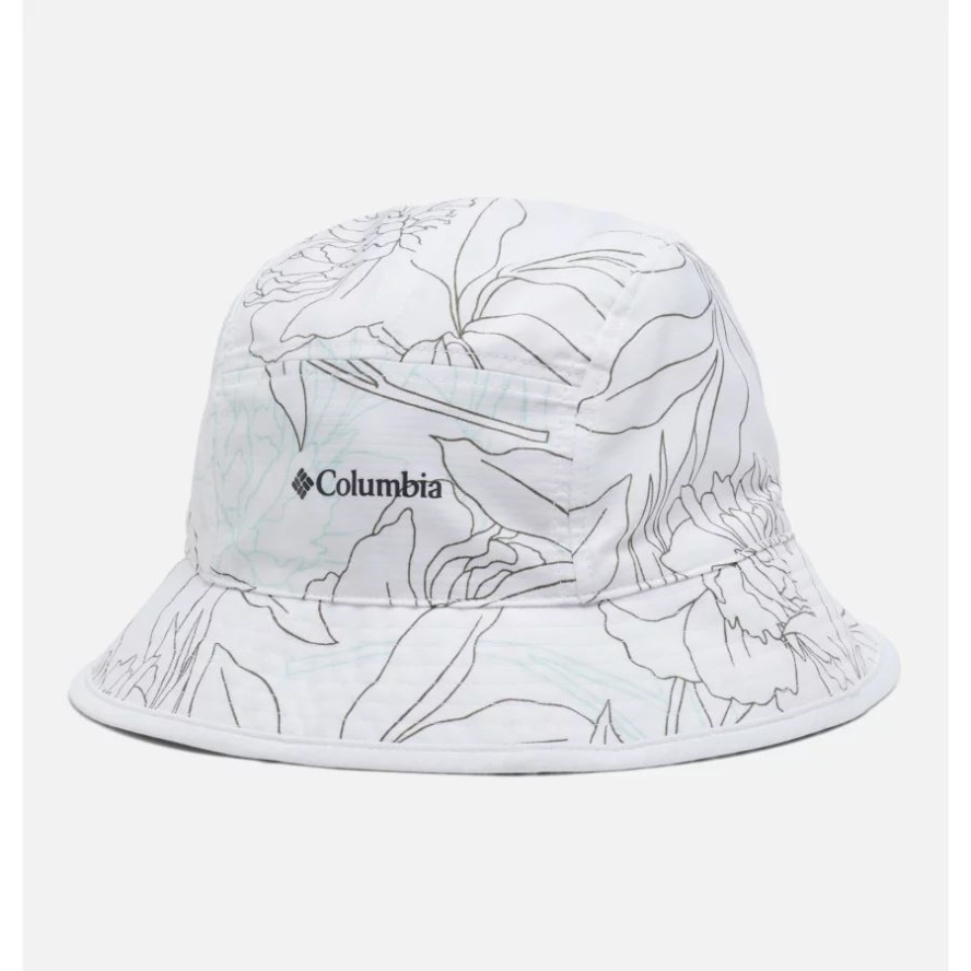 White Leafy Lines/White Summerdry Reversible Bucket Hat Columbia Sale