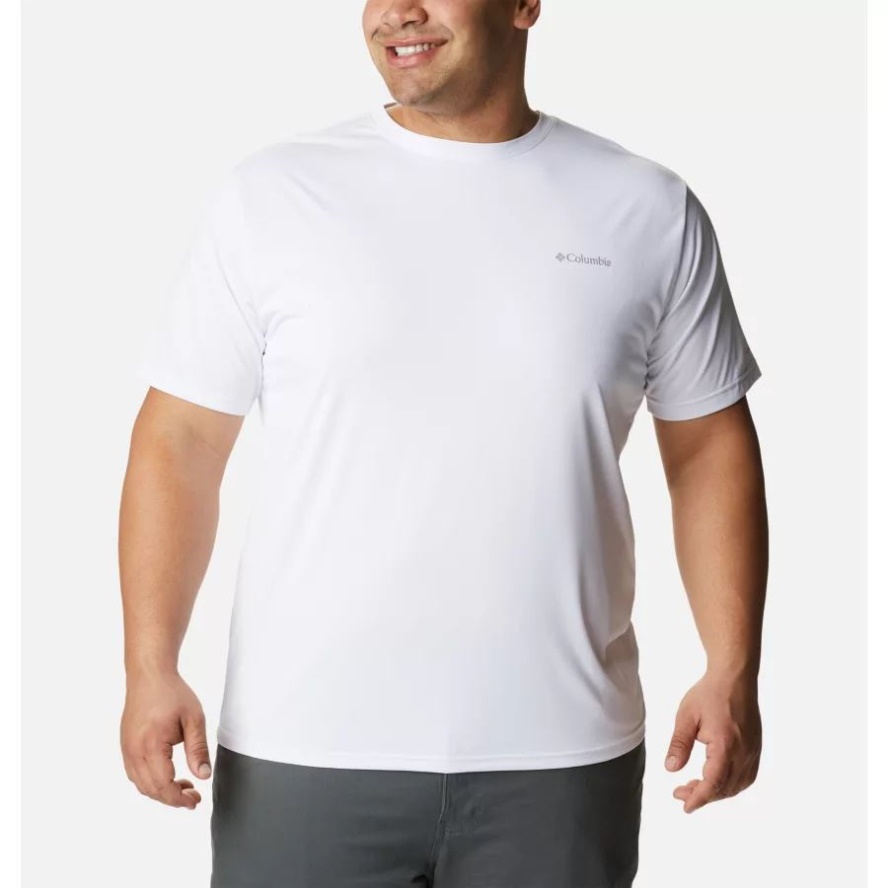 White Men's Columbia Sale Hike Crew Short Sleeve Shirt Big Columbia Sale