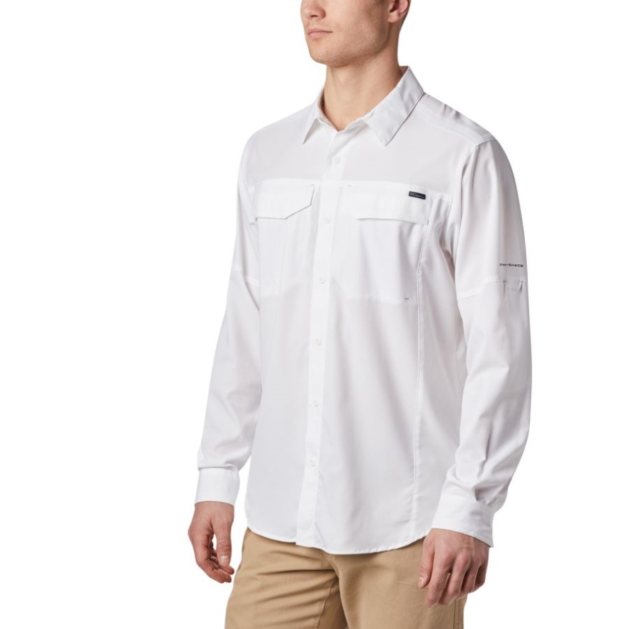 White Men's Silver Ridge Lite Long Sleeve Shirt Big Columbia Sale