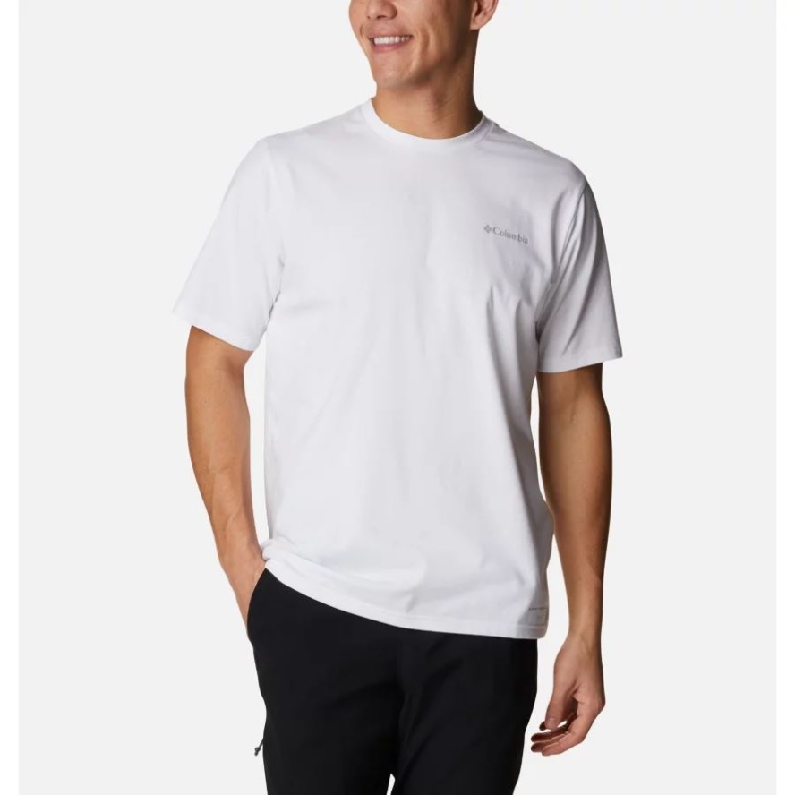 White Men's Sun Trek Short Sleeve T-Shirt Columbia Sale