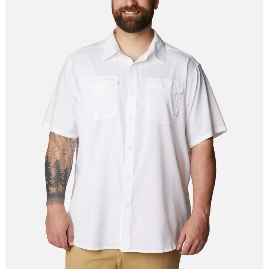 White Men's Utilizer II Solid Short Sleeve Shirt Big Columbia Sale