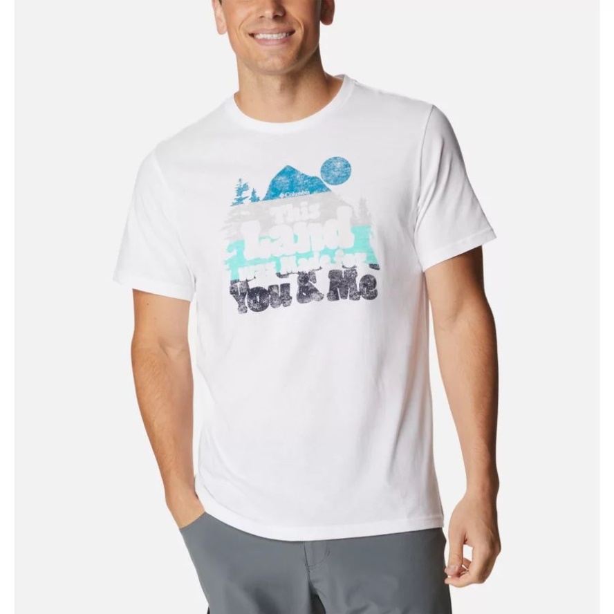 White/Our Land Graphic Men's Alpine Way Graphic Tee Columbia Sale