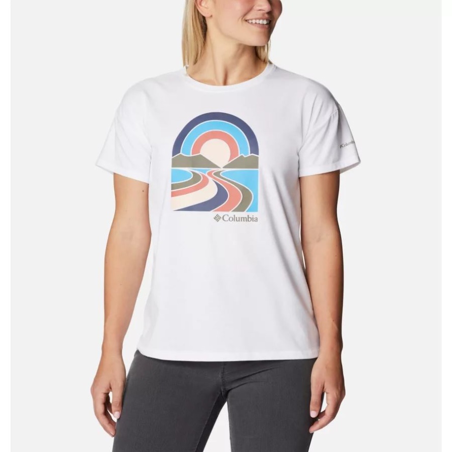 White/Sunrek Trails Women's Sun Trek II Technical Graphic T-Shirt Columbia Sale