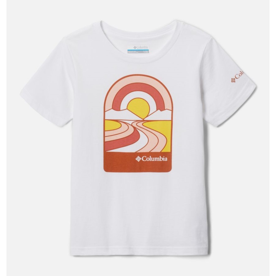 White/Suntrek Trails Columbia Sale Girls' Bessie Butte Short Sleeve Graphic T-Shirt