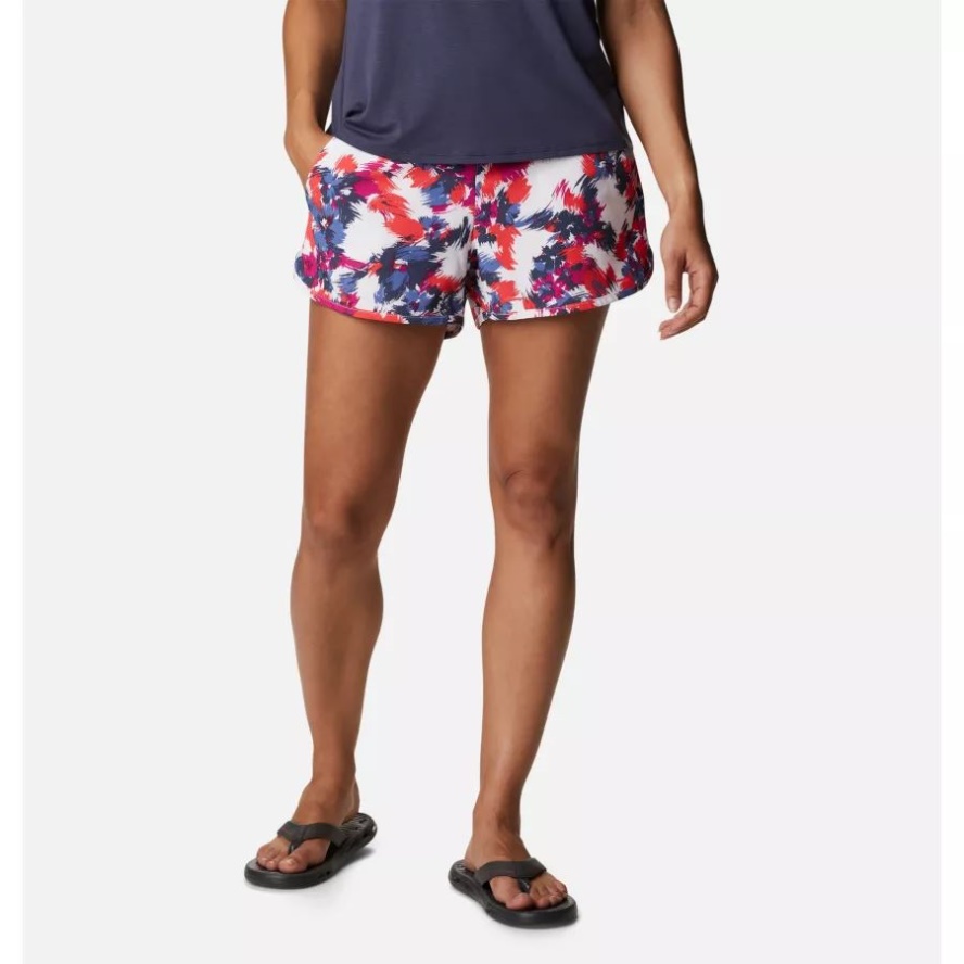 White Typhoon Blooms Multi Columbia Sale Women's Pleasant Creek Stretch Shorts