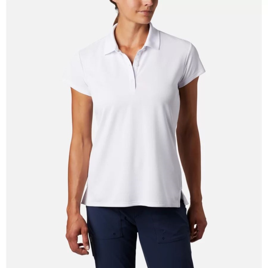 White Women's PFG Innisfree Short Sleeve Polo Columbia Sale