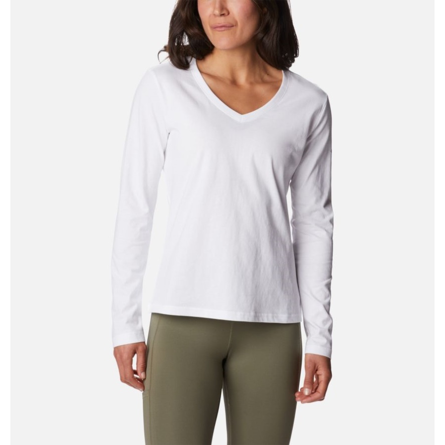 White Women's Sapphire Point Long Sleeve Shirt Columbia Sale