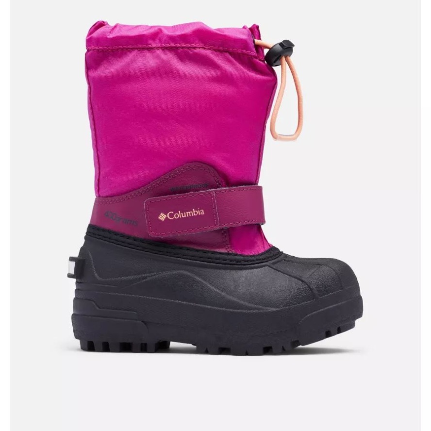 Wild Fuchsia/Bright Nectar Little Kids' Powderbug Forty Snow Boot Columbia Sale