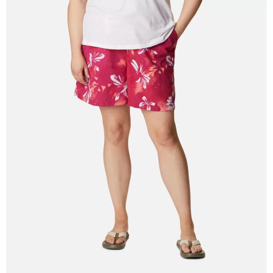 Wild Fuchsia Daisy Party Women's Sandy River II Printed Shorts Plus Size Columbia Sale
