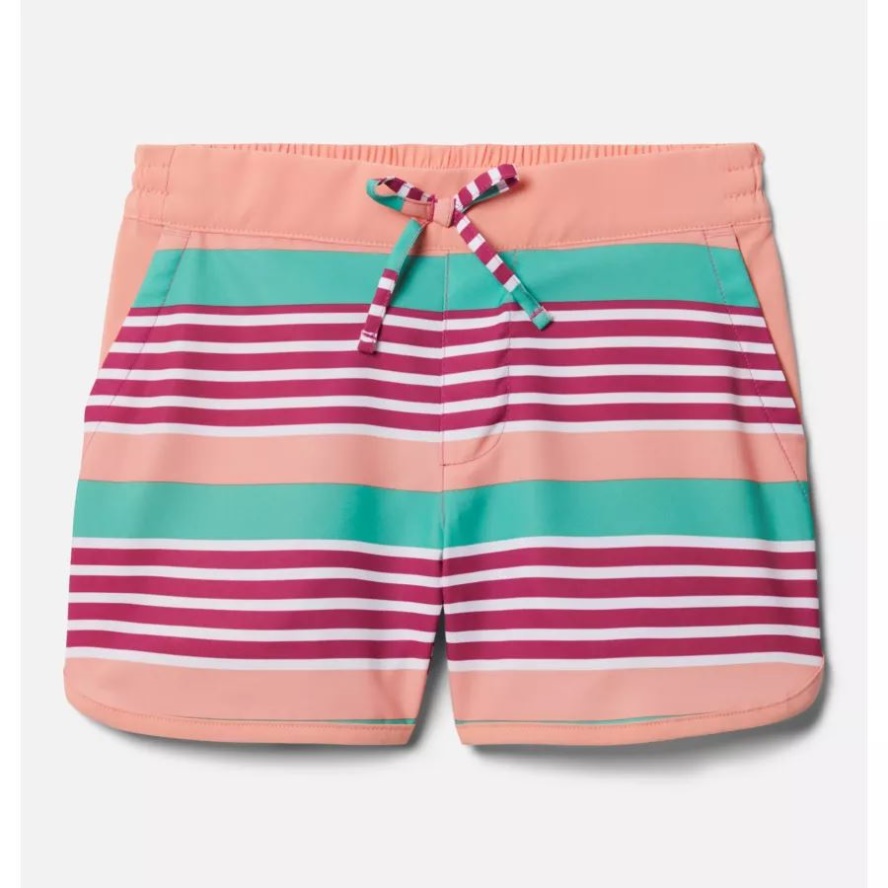 Wild Fuchsia Milo Stripe Girls' Sandy ShoresBoard Shorts Columbia Sale