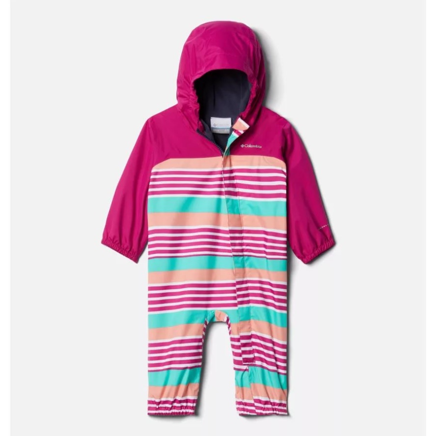Wild Fuchsia Milo Stripe/Wild Fuchsia Columbia Sale Infant Critter Jitters II Waterproof Suit