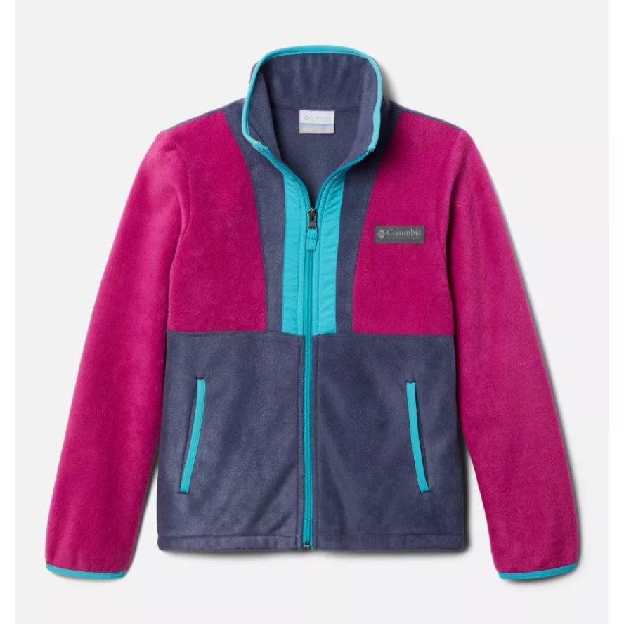 Wild Fuchsia/Nocturnal/Geyser Kids' Back Bowl Full Zip Fleece Jacket Columbia Sale