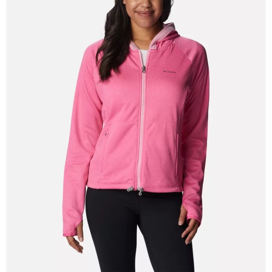 Wild Geranium Heather/Wild Rose Women's Boundless Trek Grid Fleece Columbia Sale