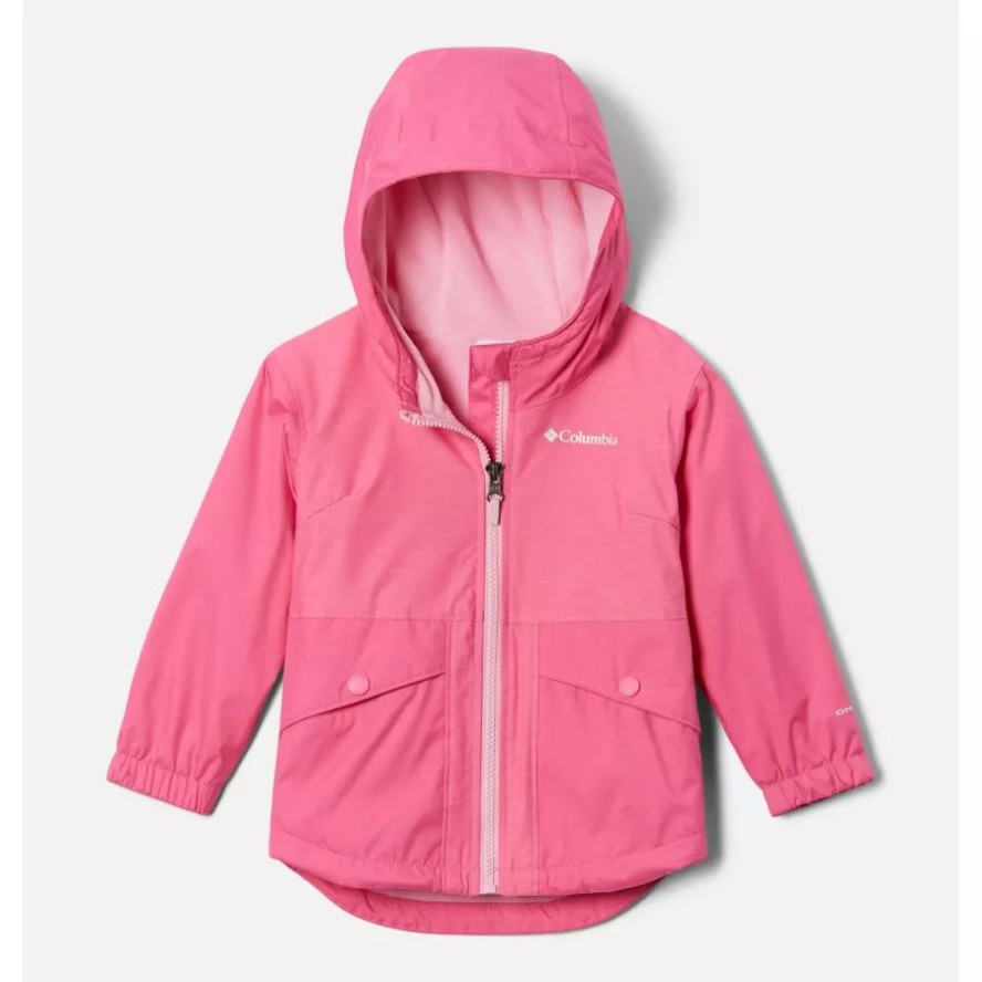 Wild Geranium/Wild Geranium Slub Girls' Toddler Rainy Trails Fleece Lined Jacket Columbia Sale